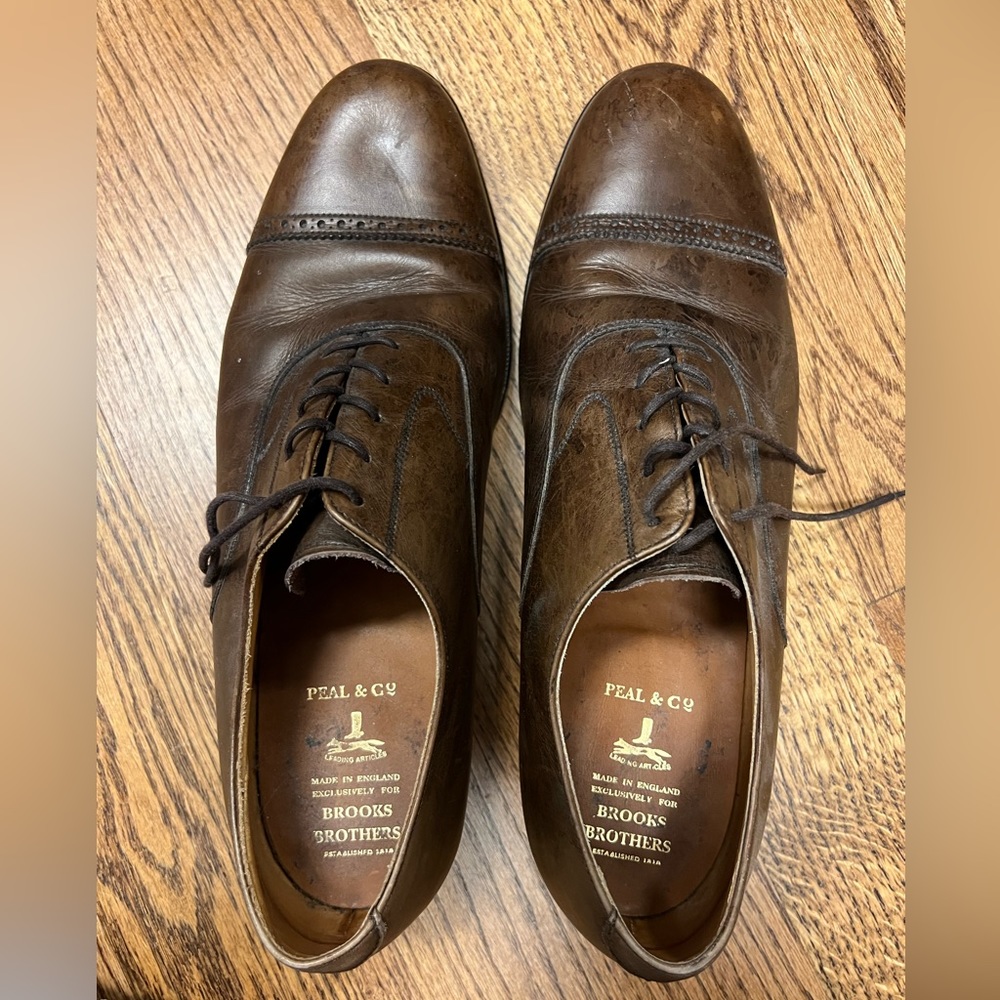 Peal & Co LTD Brooks Brothers brown cap toe shoe, size 11.5, GUC